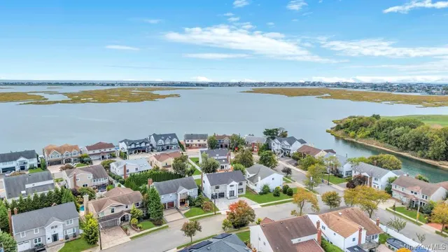 a view of a city and ocean view