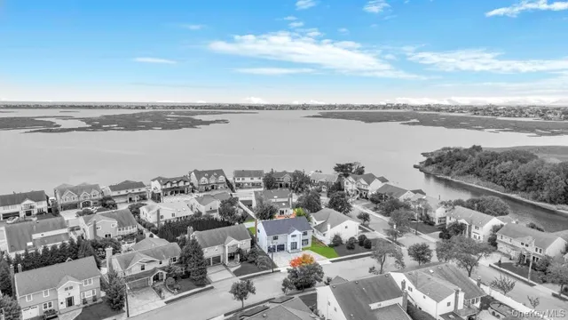 a view of a city and ocean view