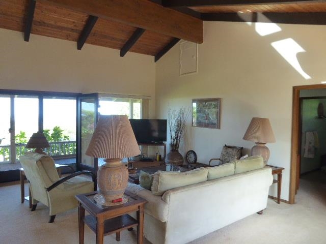 91 Noho Lio Road Maunaloa, HI 96770 - Photo 16 of 27 a living room with furniture a flat screen tv and a large window