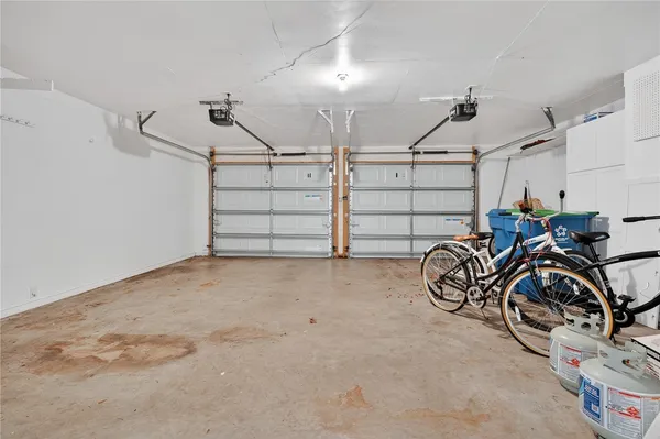 a view of a garage with furniture
