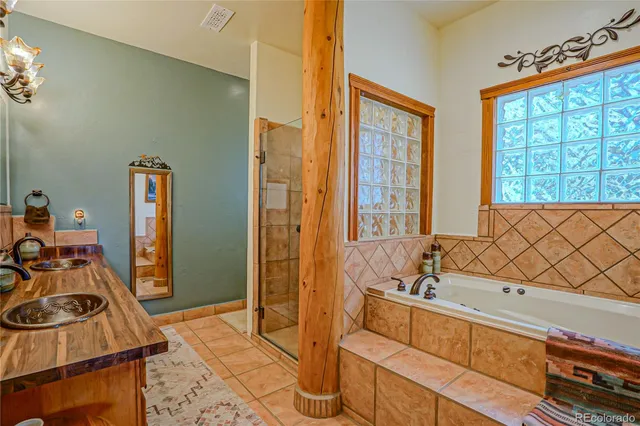 a bathroom with a sink and a tub