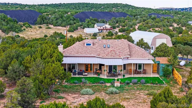 an outdoor space with furniture