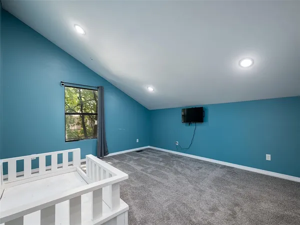 a view of a livingroom with a window