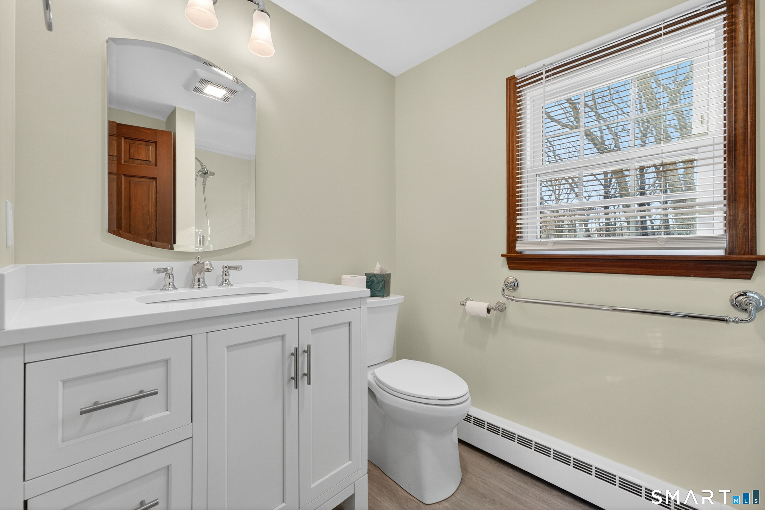 29 Legendary Road East Lyme, CT 06333 - Photo 26 of 36 a bathroom with a granite countertop sink toilet and mirror