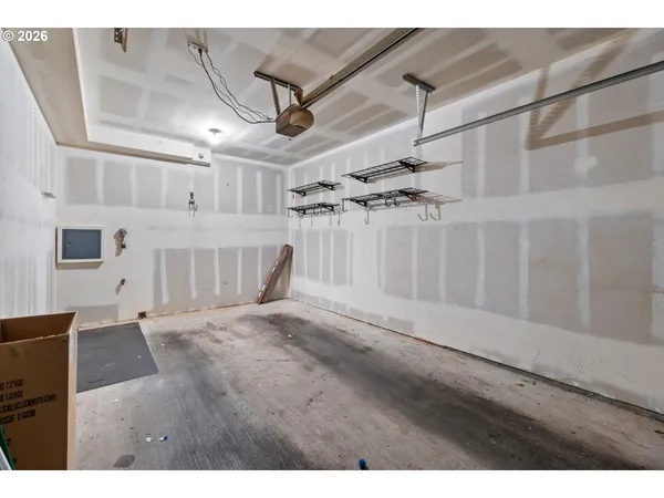 a view of a garage