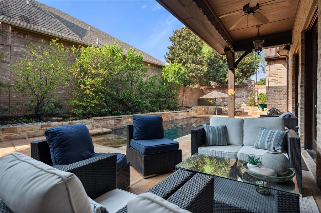 920 Nottingham Road Keller, TX 76248 - Photo 37 of 38 a outdoor living space with furniture and garden view