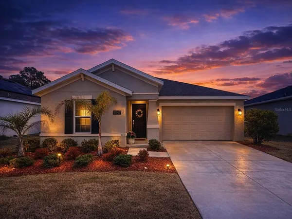 a view of a house with a patio