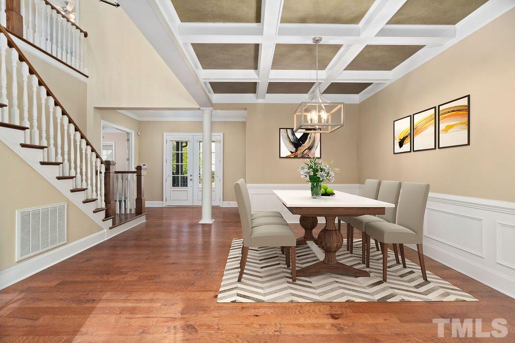 3322 Roller Mill Court Raleigh, NC 27607 - Photo 7 of 30 Dining with coffered ceiling