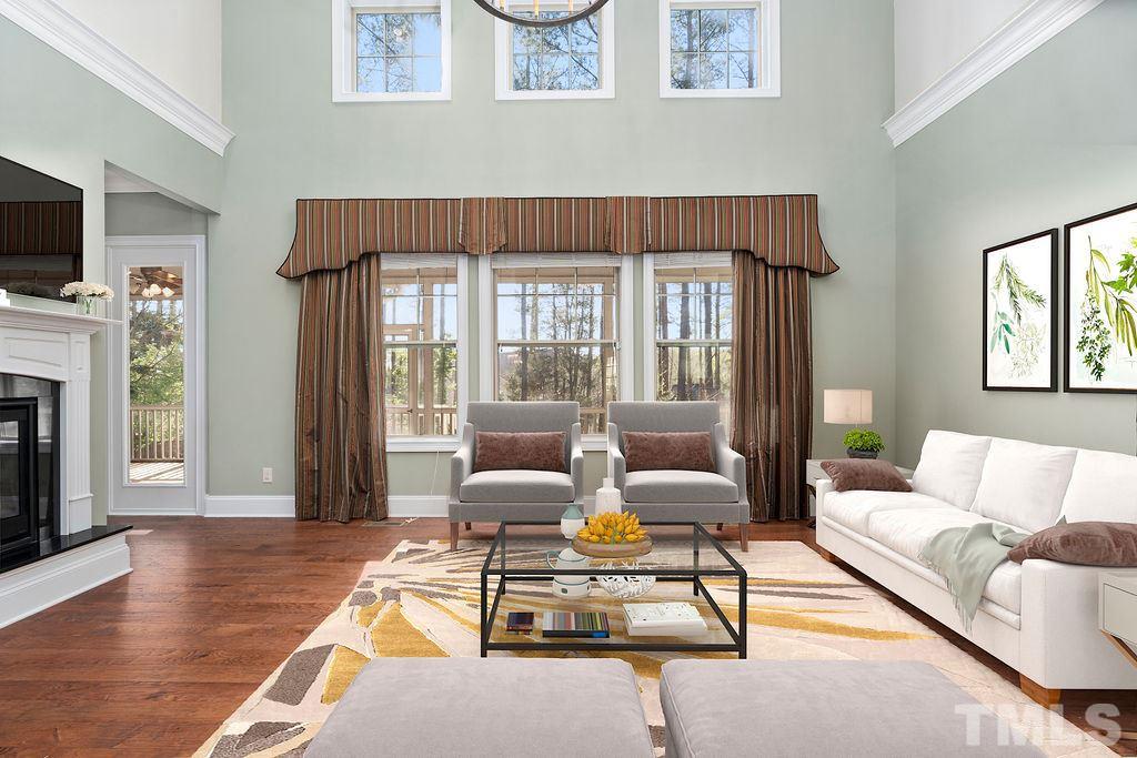 3322 Roller Mill Court Raleigh, NC 27607 - Photo 9 of 30 Fireplace and wall of windows for natural light