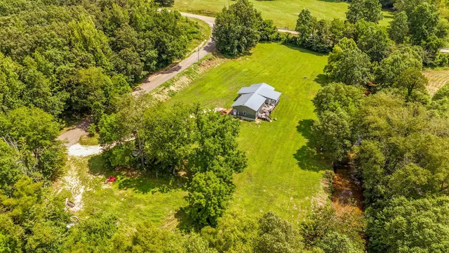 a view of a lake with houses