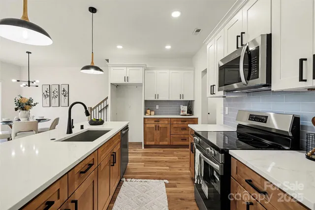 a view of small space with wooden floor