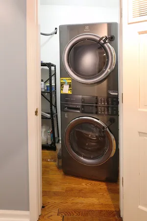 a utility room with a washer and dryer