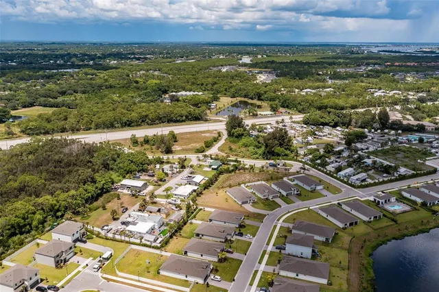 an aerial view of residential building with outdoor space
