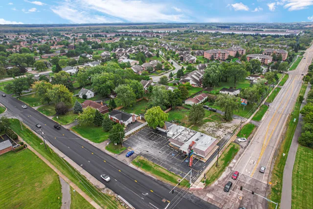 an aerial view of a city