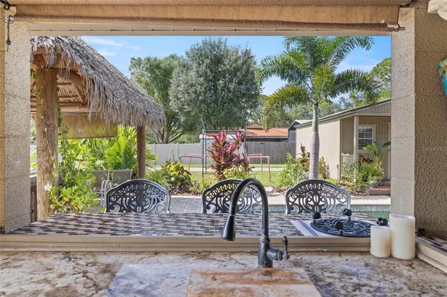 a house view with a outdoor space