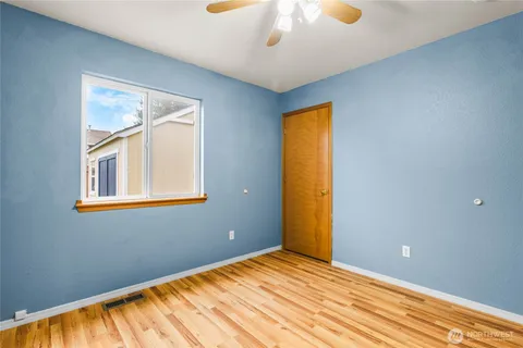 a view of empty room with a window