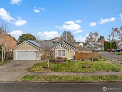 front view of a house with a street