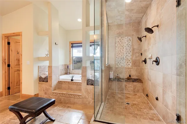 a bathroom with a shower