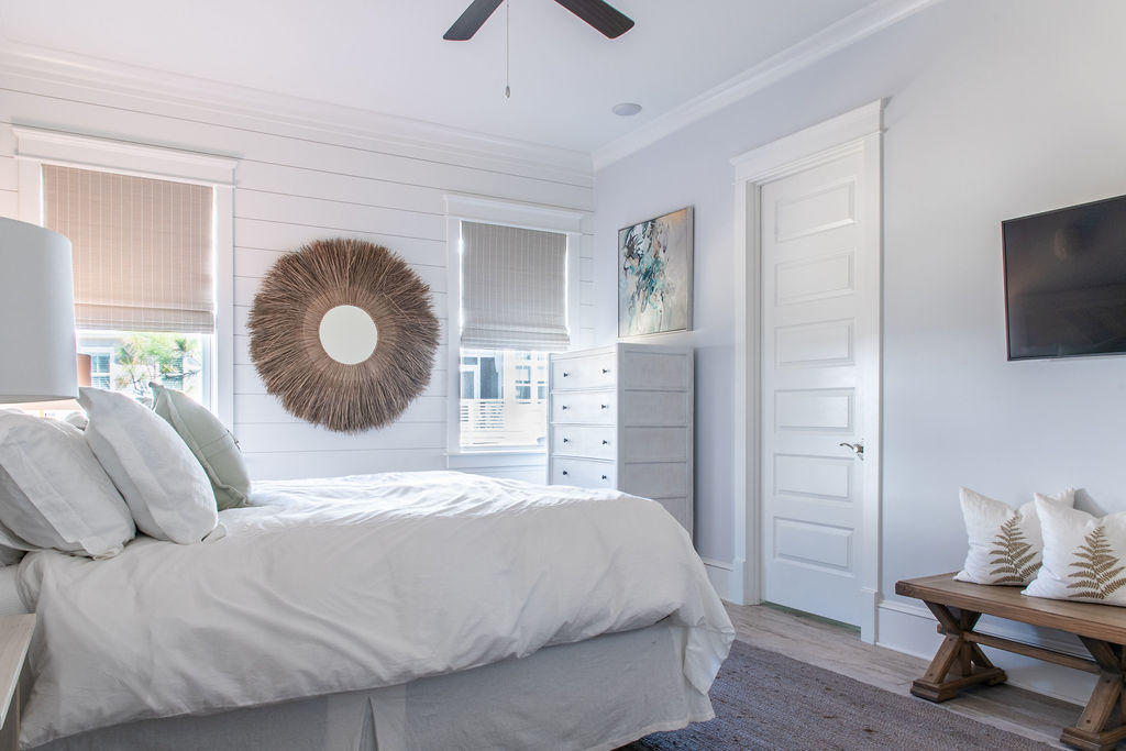 76 West Crabbing Hole Ln Inlet Beach Inlet Beach, FL 32461 - Photo 14 of 86 a bedroom with a bed and flat screen tv
