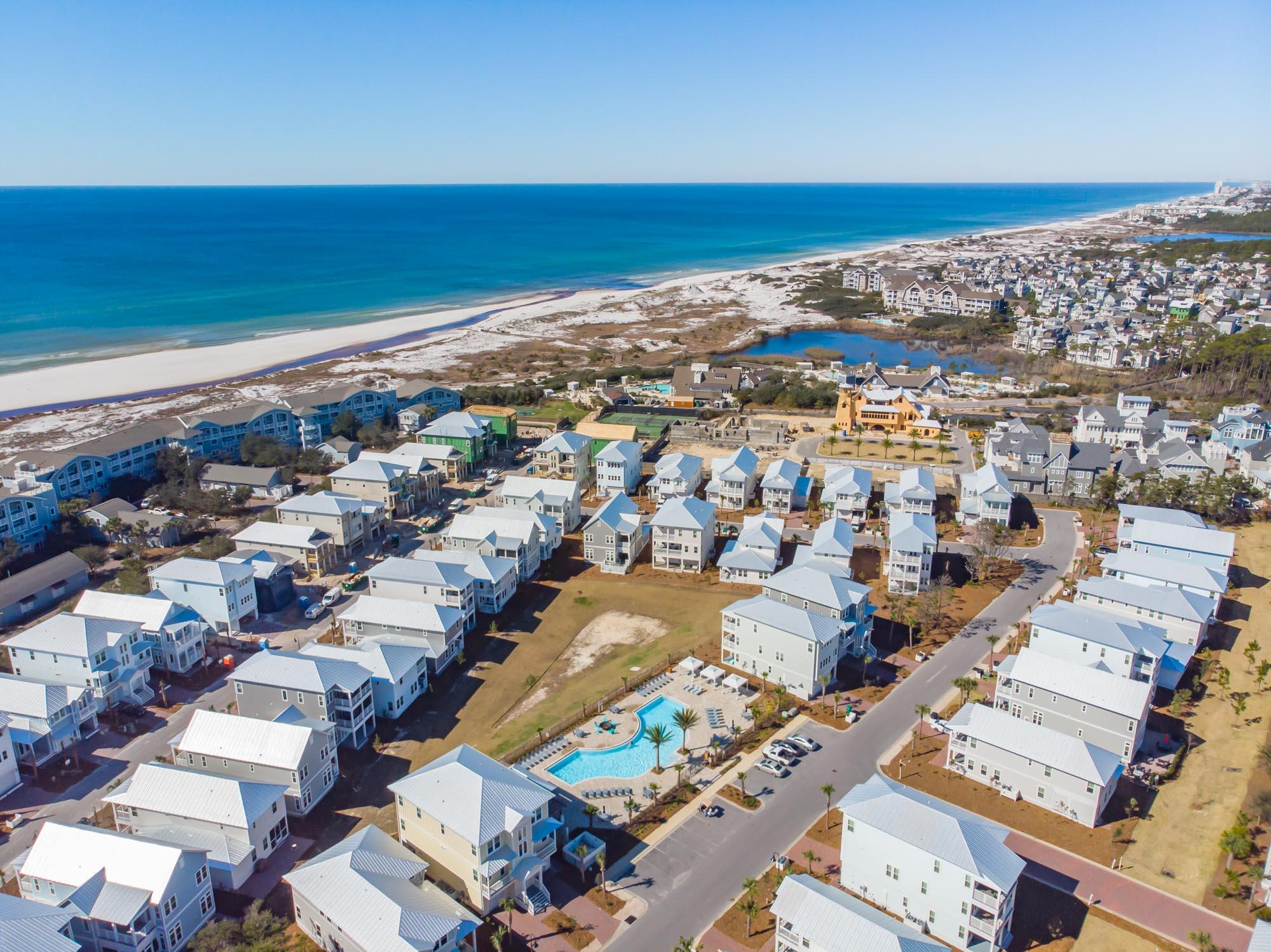 76 West Crabbing Hole Ln Inlet Beach Inlet Beach, FL 32461 - Photo 64 of 86 an aerial view of residential houses with outdoor space