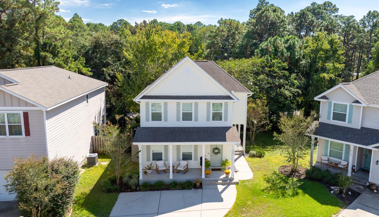 120 Mosaic Oaks Circle Santa Rosa Beach, FL 32459 - Photo 44 of 47 a aerial view of a house yard and swimming pool