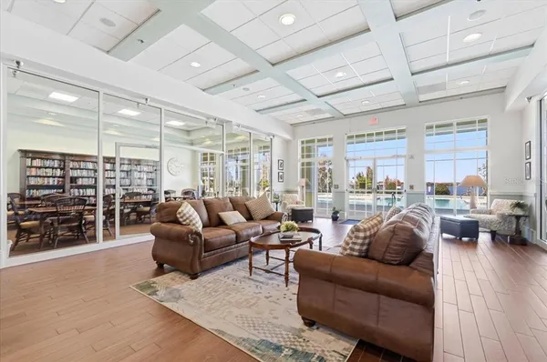 an aerial view of a house with a swimming pool