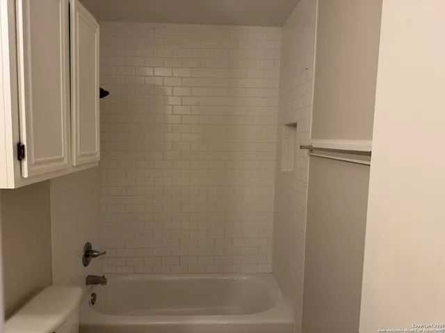a bathroom with a toilet and a bathtub