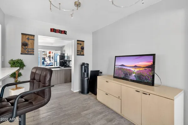 a living room with furniture