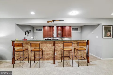 a dining room with furniture