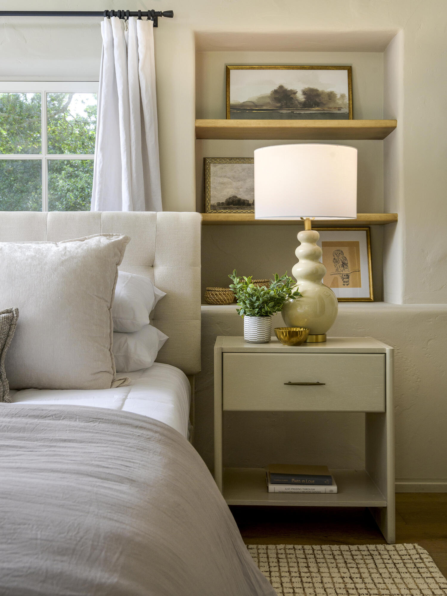 640 El Bosque Road Montecito, CA 93108 - Photo 16 of 36 a bed sitting in a bedroom next to a window