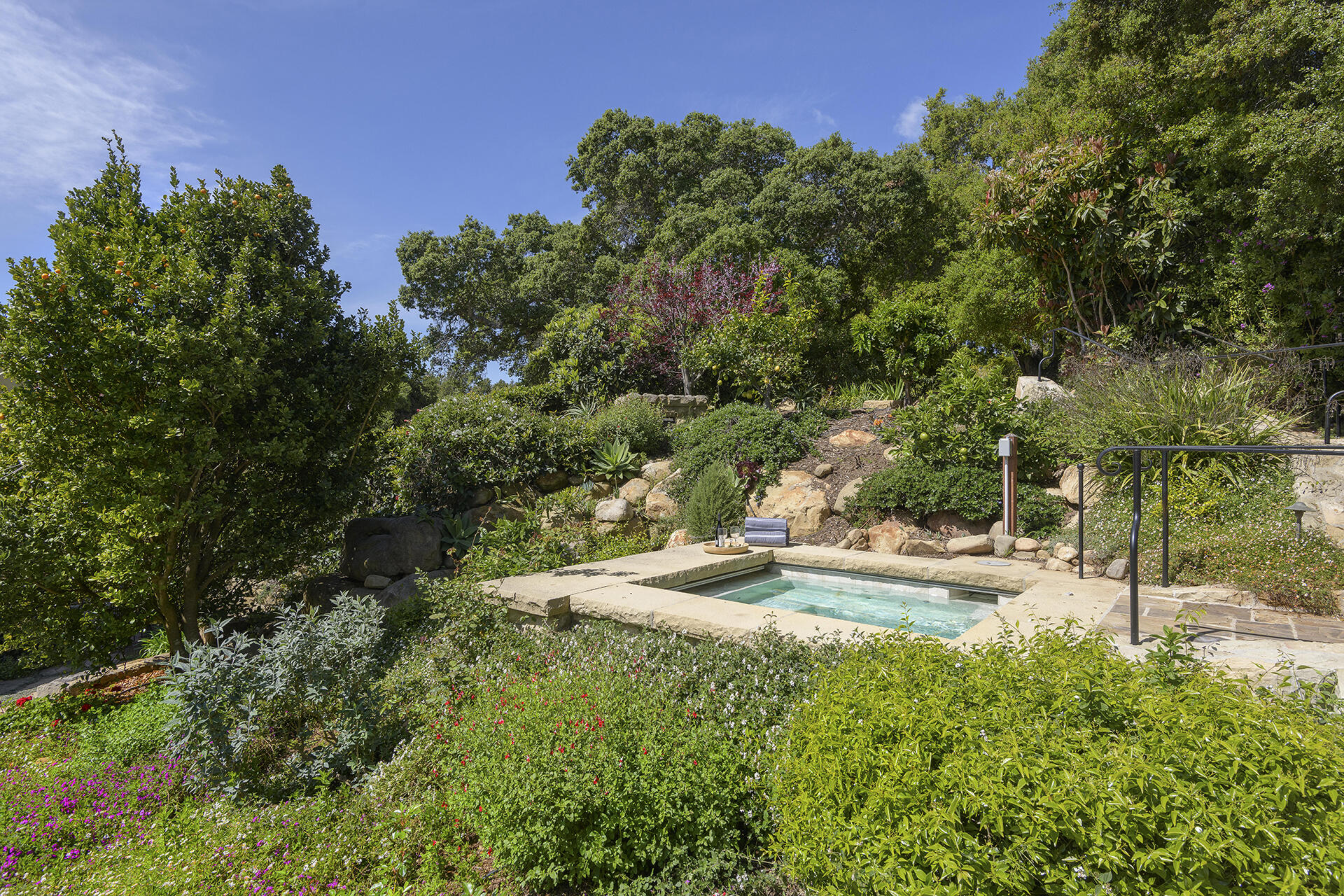640 El Bosque Road Montecito, CA 93108 - Photo 34 of 36 a view of a yard with plants and tree