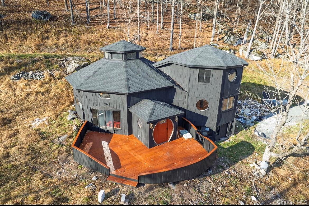 15 Deans Road Napanoch, NY 12458 - Photo 18 of 21 an aerial view of a house with swimming pool and outdoor seating