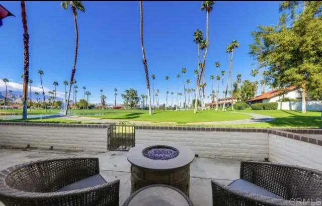 a view of outdoor space with seating