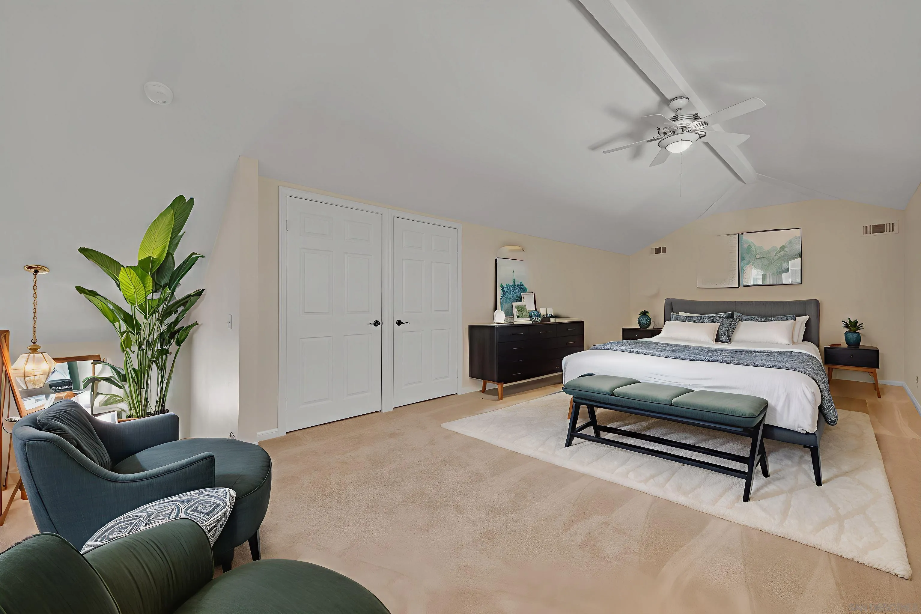 15235 Crestview Court Poway, CA 92064 - Photo 50 of 75 a bedroom with furniture and a potted plant