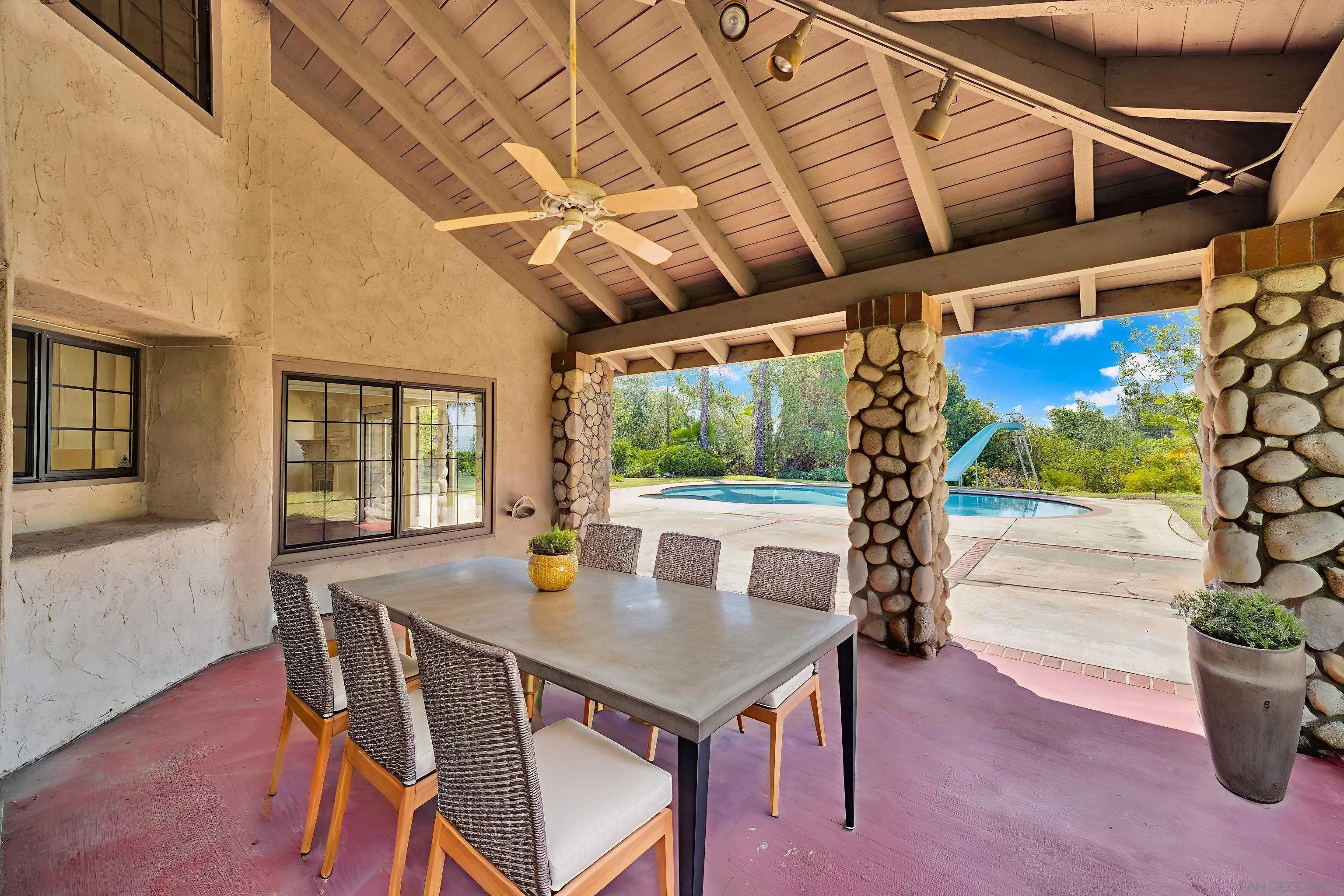 15235 Crestview Court Poway, CA 92064 - Photo 61 of 75 a view of a dining room with furniture window and outside view
