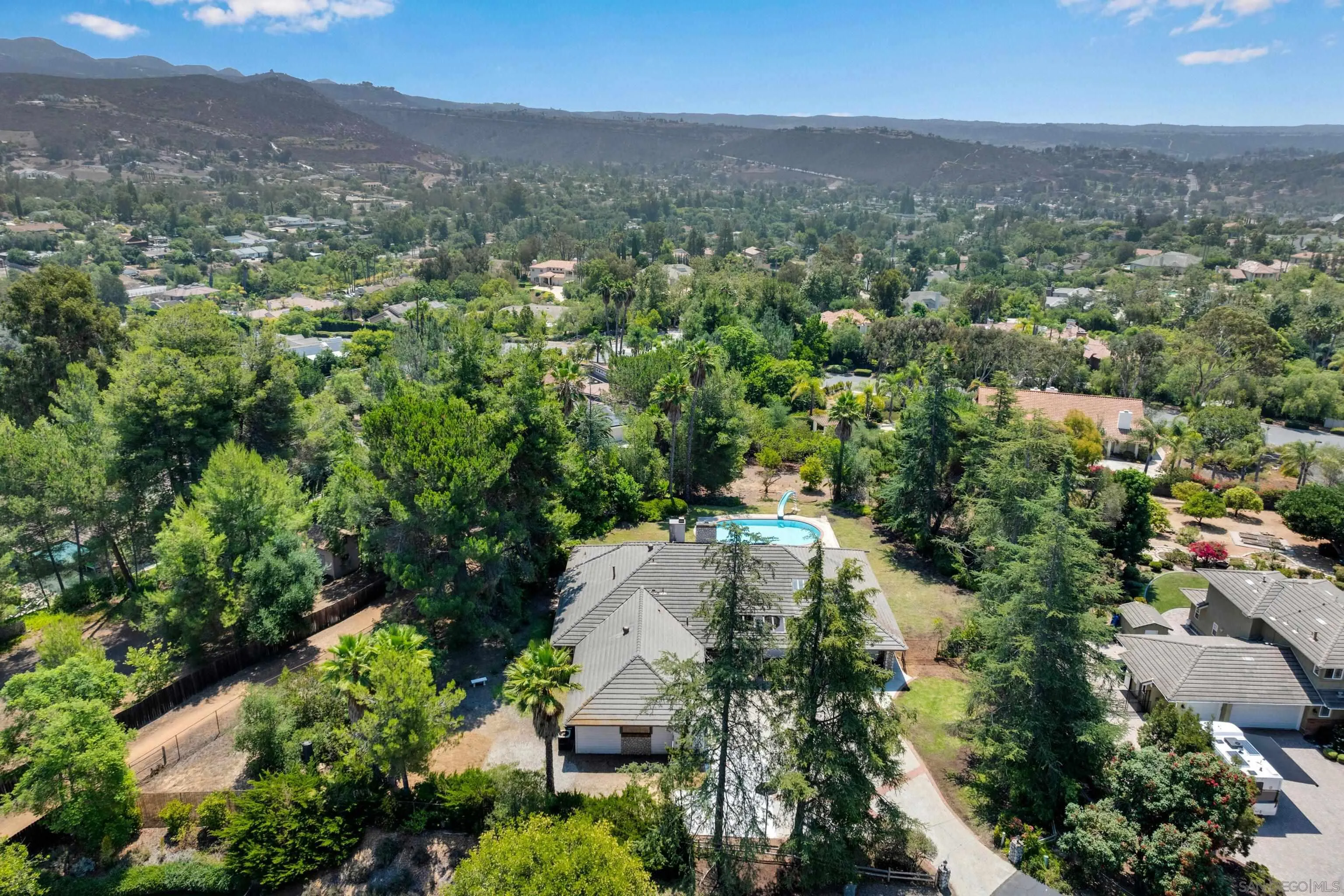 15235 Crestview Court Poway, CA 92064 - Photo 71 of 75 an aerial view of residential houses with outdoor space and trees
