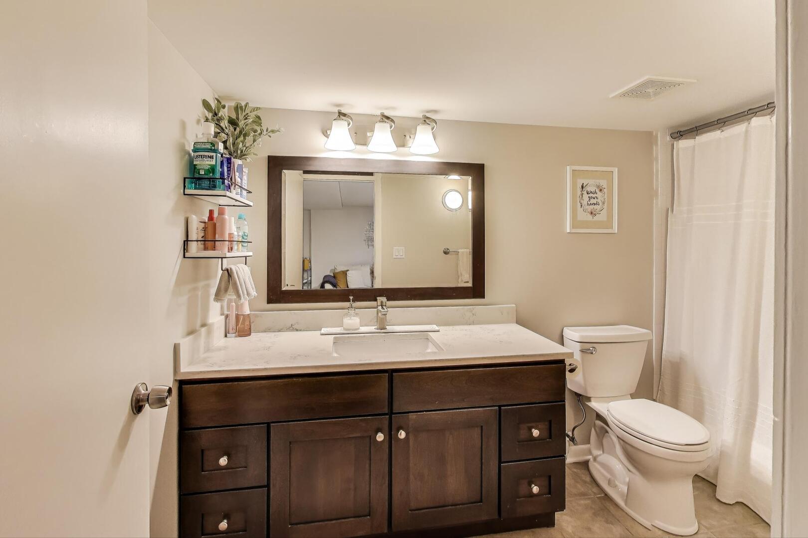 1521 North Paulina Street, Unit 1F Chicago, IL 60622 - Photo 20 of 21 a bathroom with a sink vanity mirror and toilet