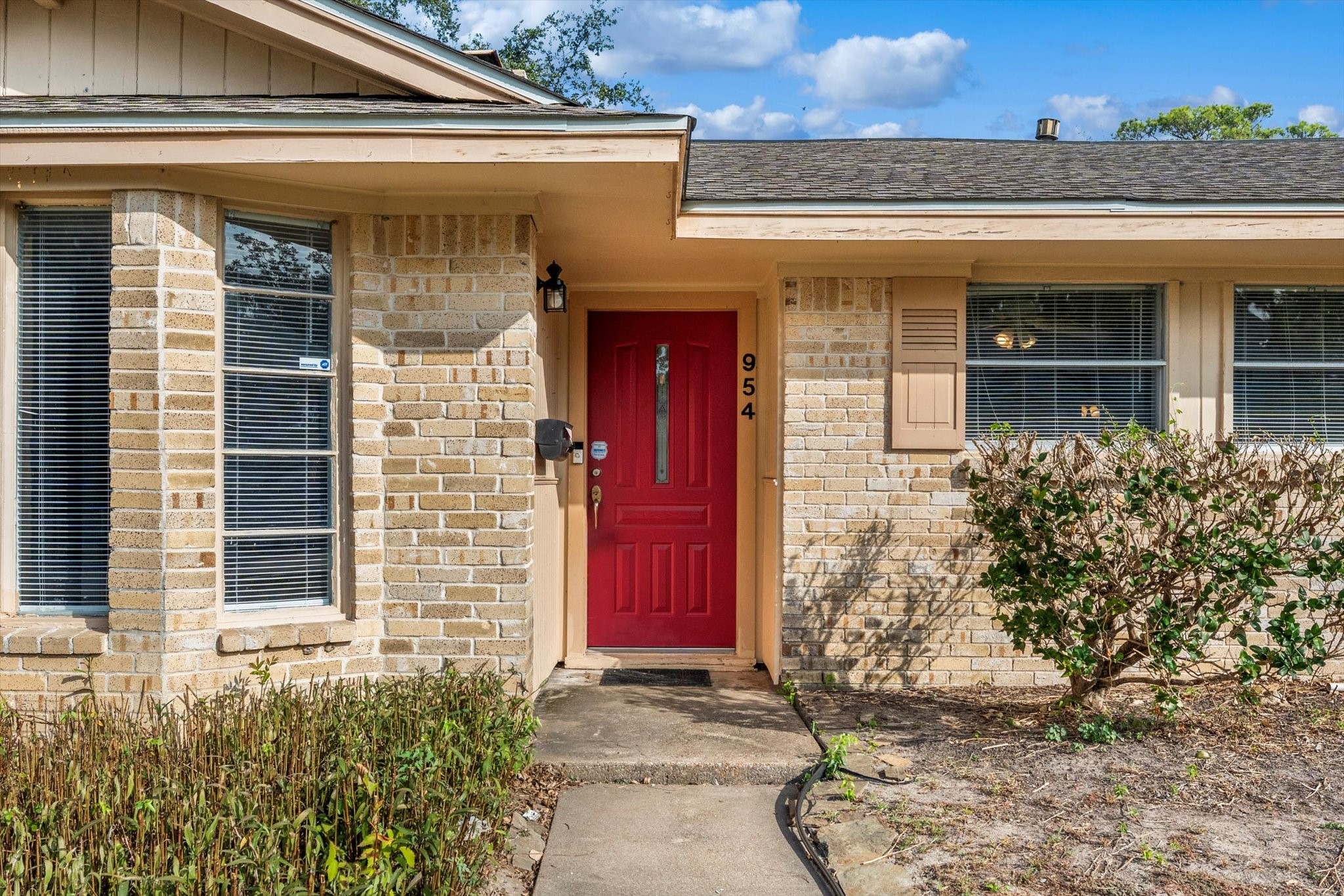 a front view of a house