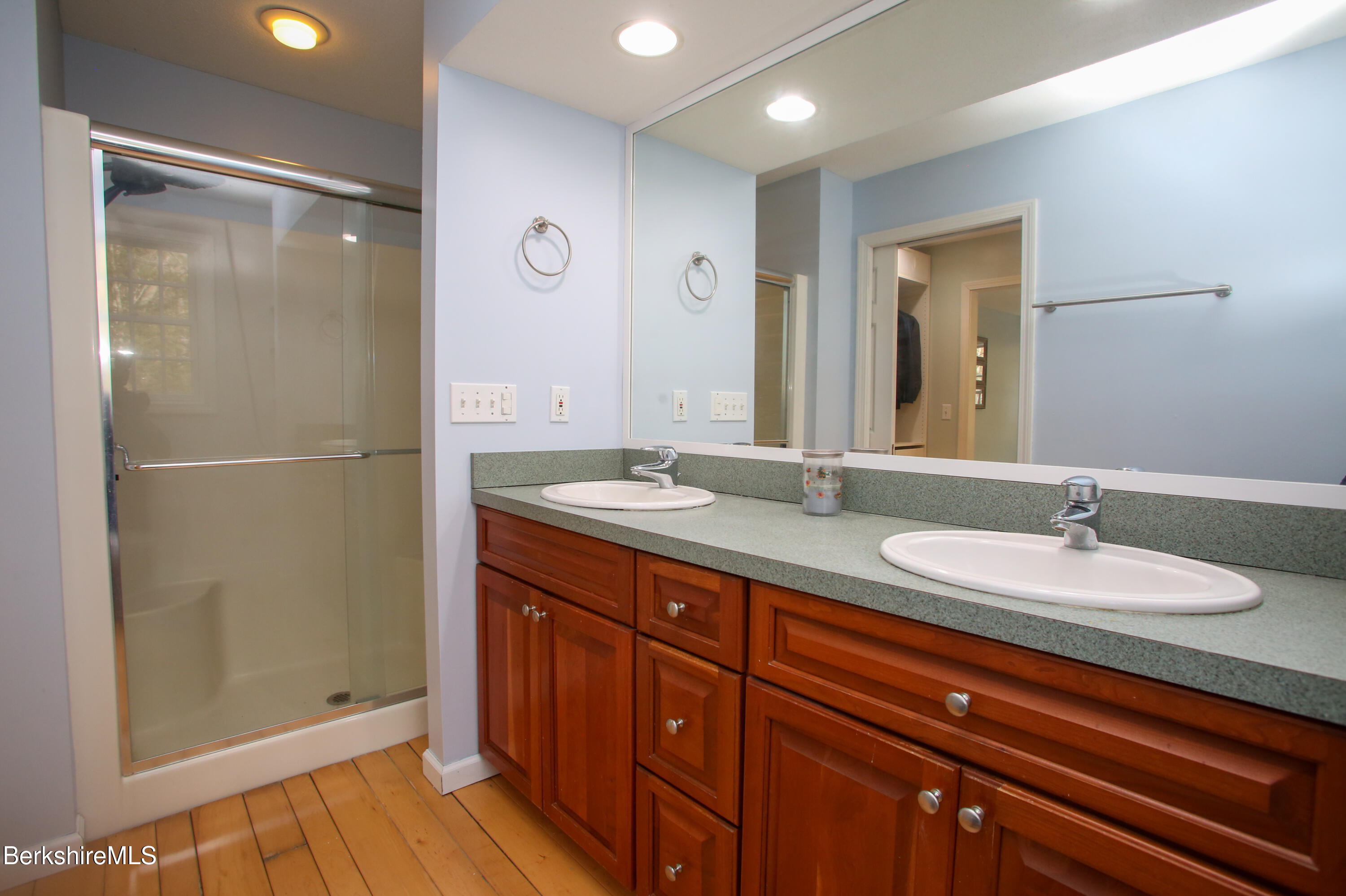 751 Park Hill Road Northampton, MA 01062 - Photo 25 of 45 a bathroom with a double vanity sink and a mirror