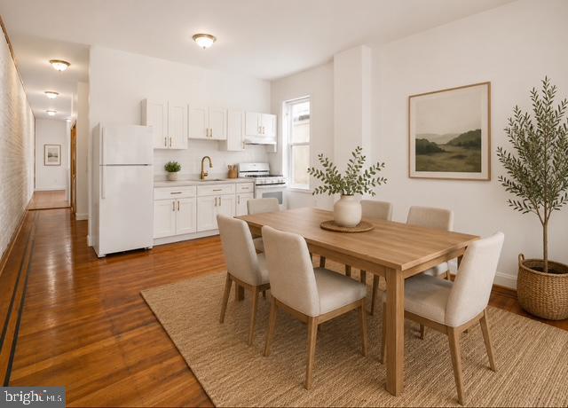 Virtually Staged Kitchen and dining area