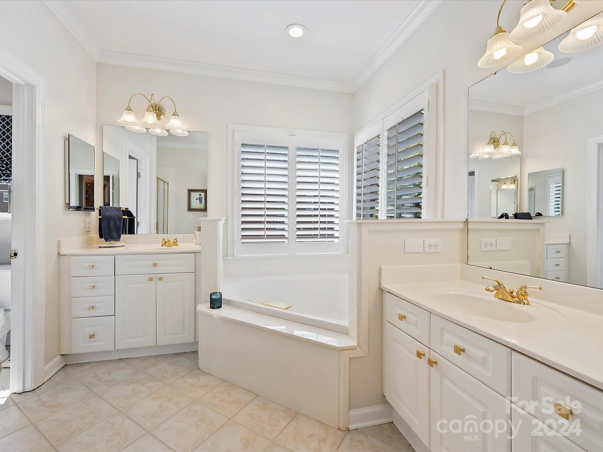 10309 Riesling Court Charlotte, NC 28277 - Photo 31 of 44 a bath room with a sink vanity tub shower and a mirror