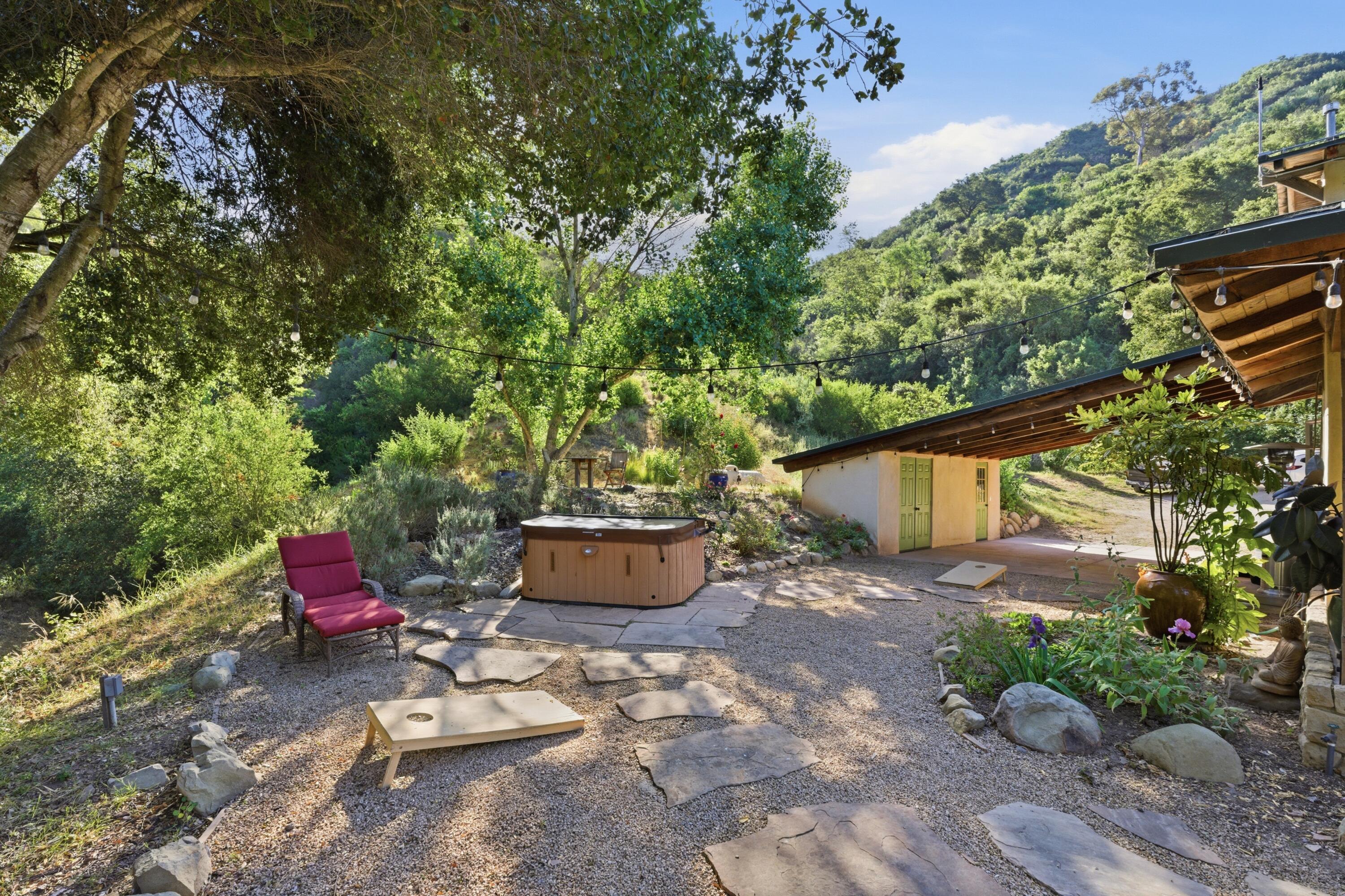 1743 San Marcos Pass Road Santa Barbara, CA 93105 - Photo 32 of 56 Backyard - Spa with Carport