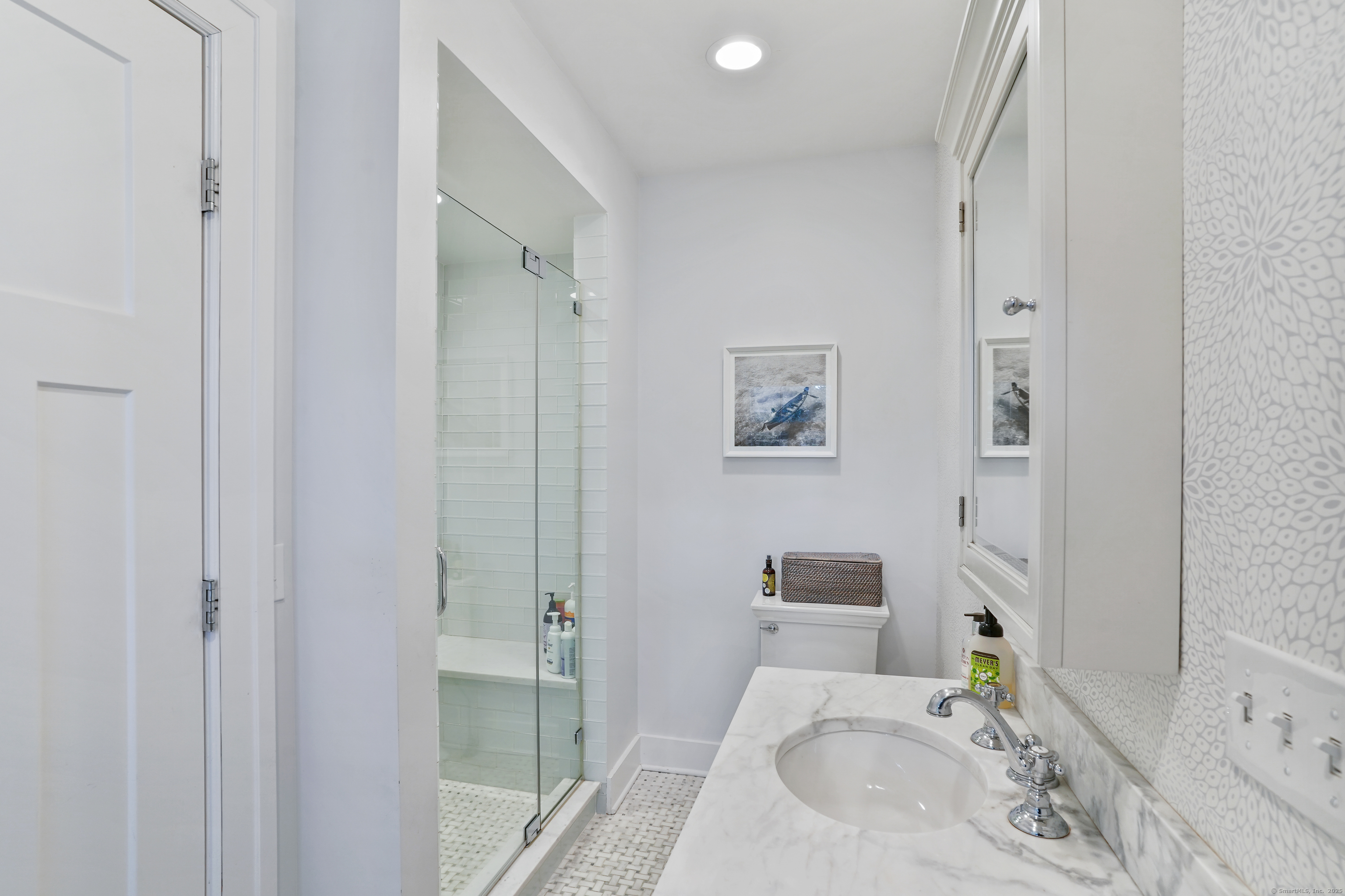 215 Old Post Road Fairfield, CT 06824 - Photo 11 of 39 1st Floor Full Bath Adjacent to Study