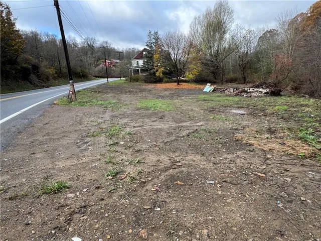 a backyard of a house with lots of green space