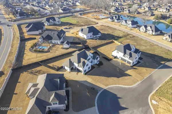 an aerial view of a house