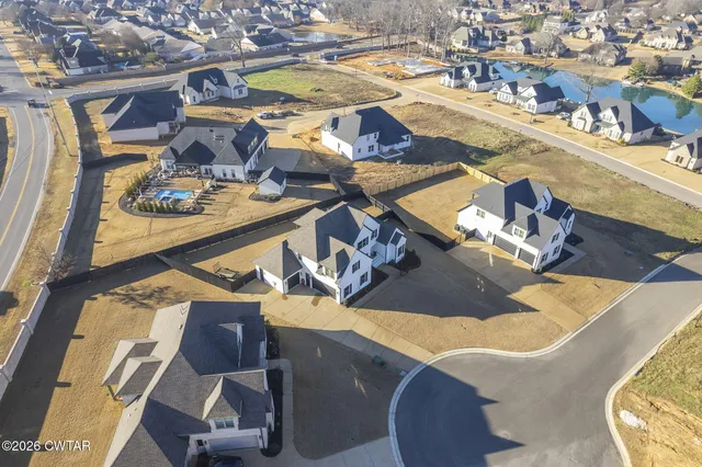 an aerial view of a house