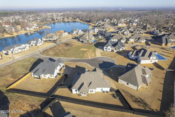 an aerial view of a house