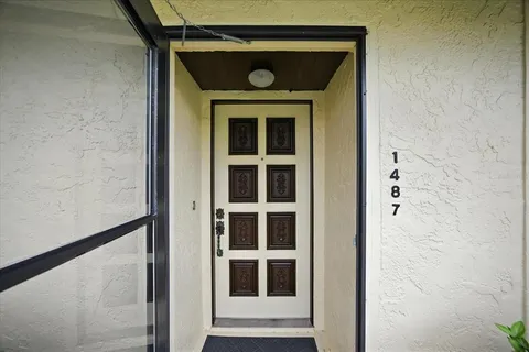 a front view of a house with a window