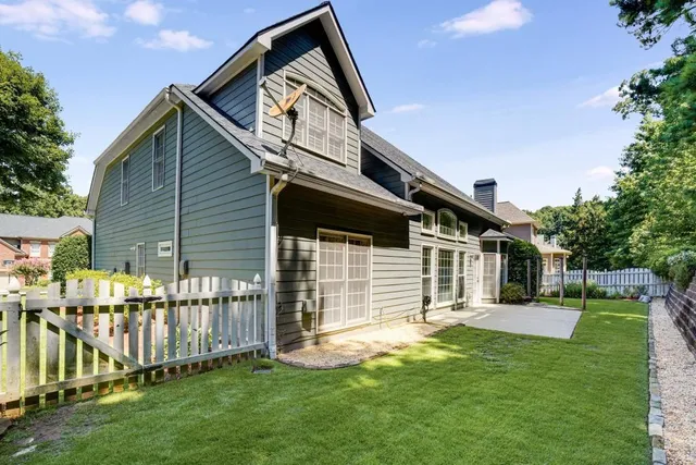 a view of a backyard with a small park