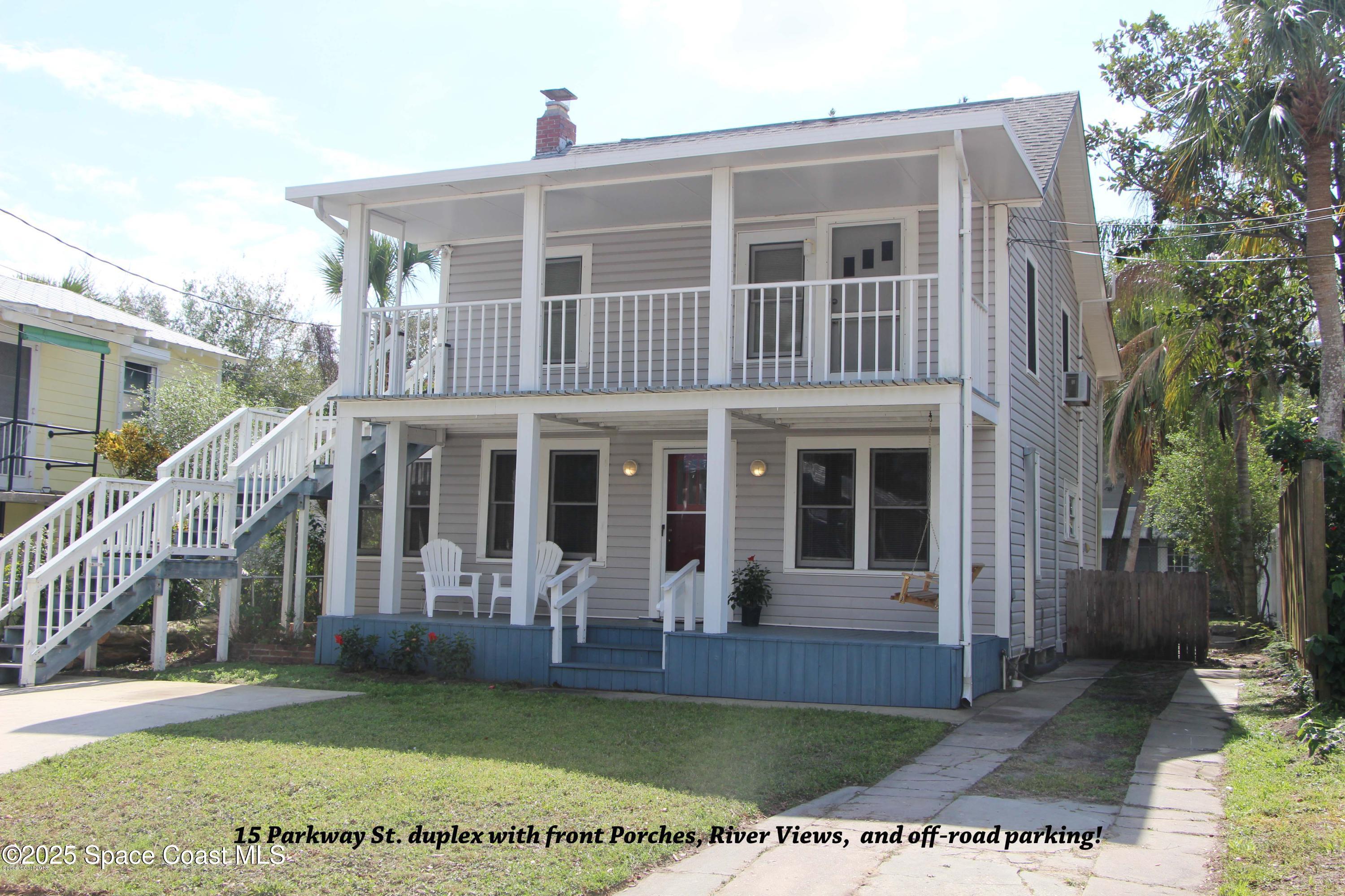 15 Parkway Street, Unit A Cocoa, FL 32922 - Photo 2 of 25 a view of a house with swimming pool and sitting area